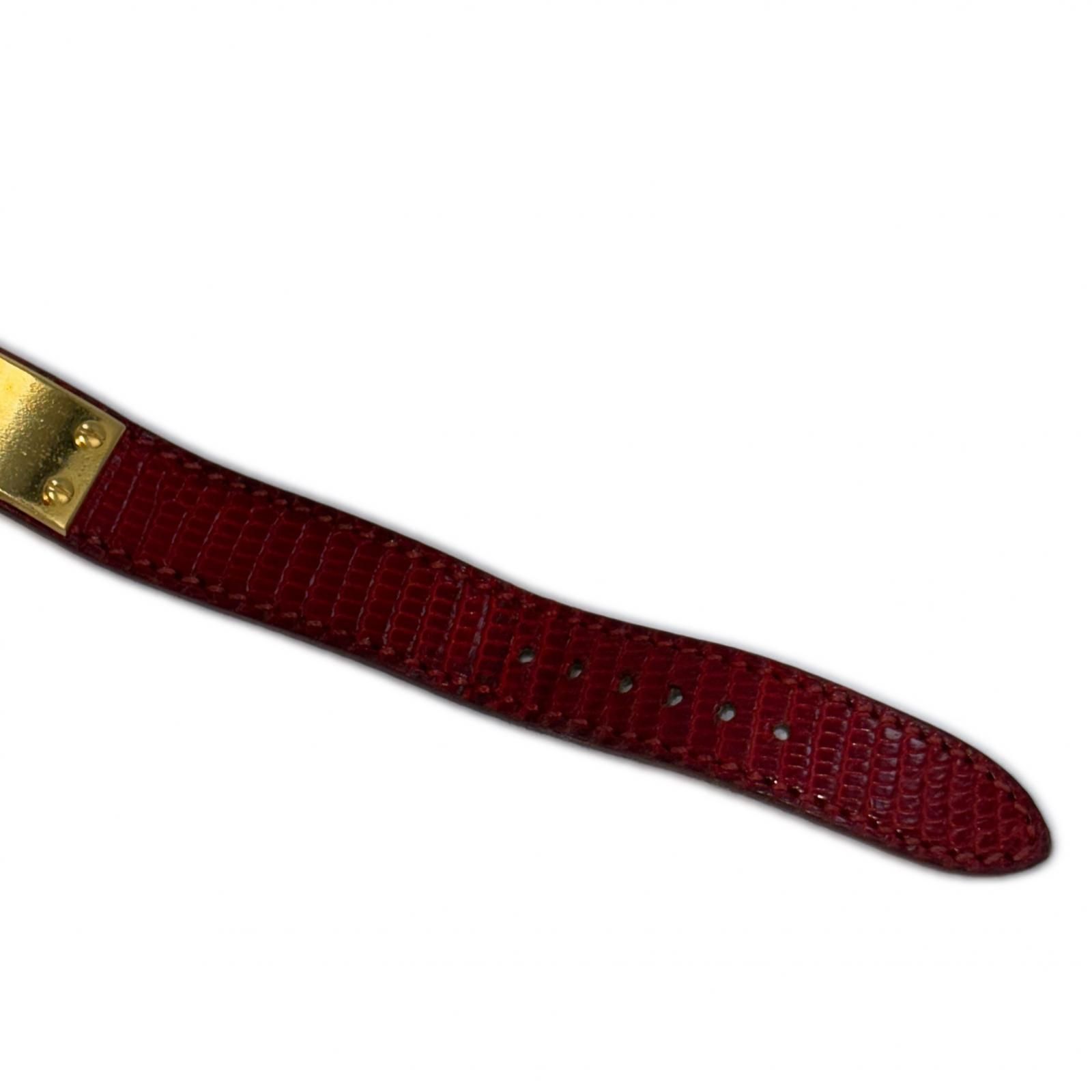 HERMES エルメス ケリーウォッチ KE1.201 腕時計 GP/レザー レッド
