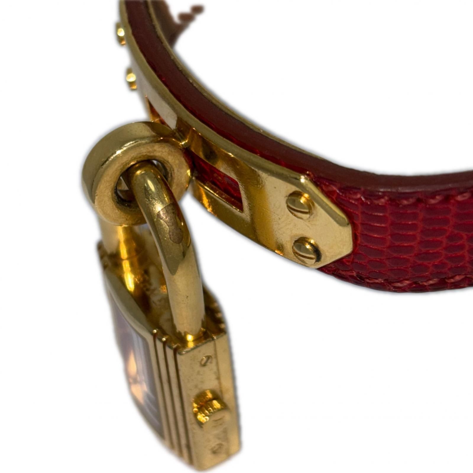 HERMES エルメス ケリーウォッチ KE1.201 腕時計 GP/レザー レッド