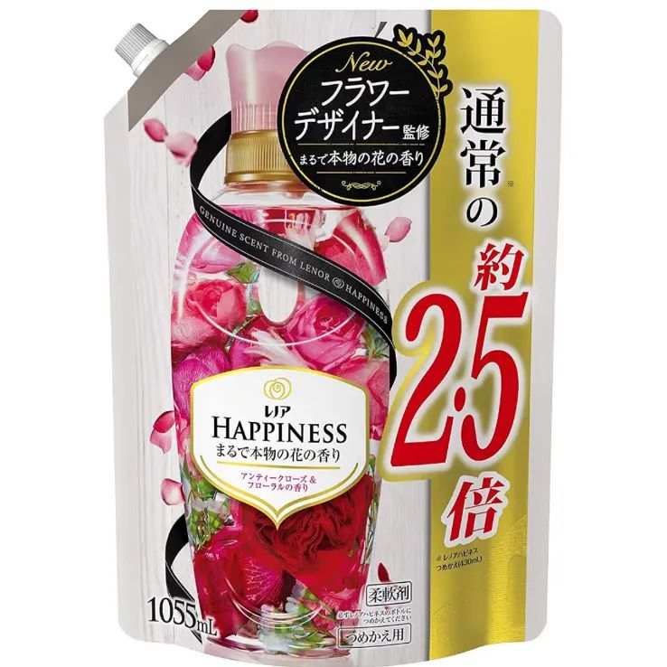 2.5倍×4セット　レノアハピネス　柔軟剤　アンティークローズ＆フローラルの香り2.5