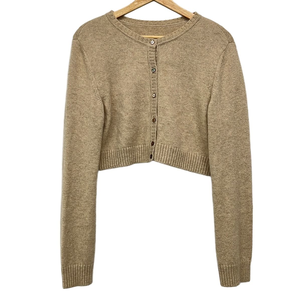 FOXEY(フォクシー) カーディガン サイズ40 M レディース美品 - 36689 ベージュ 長袖/カシミヤ/ショート丈