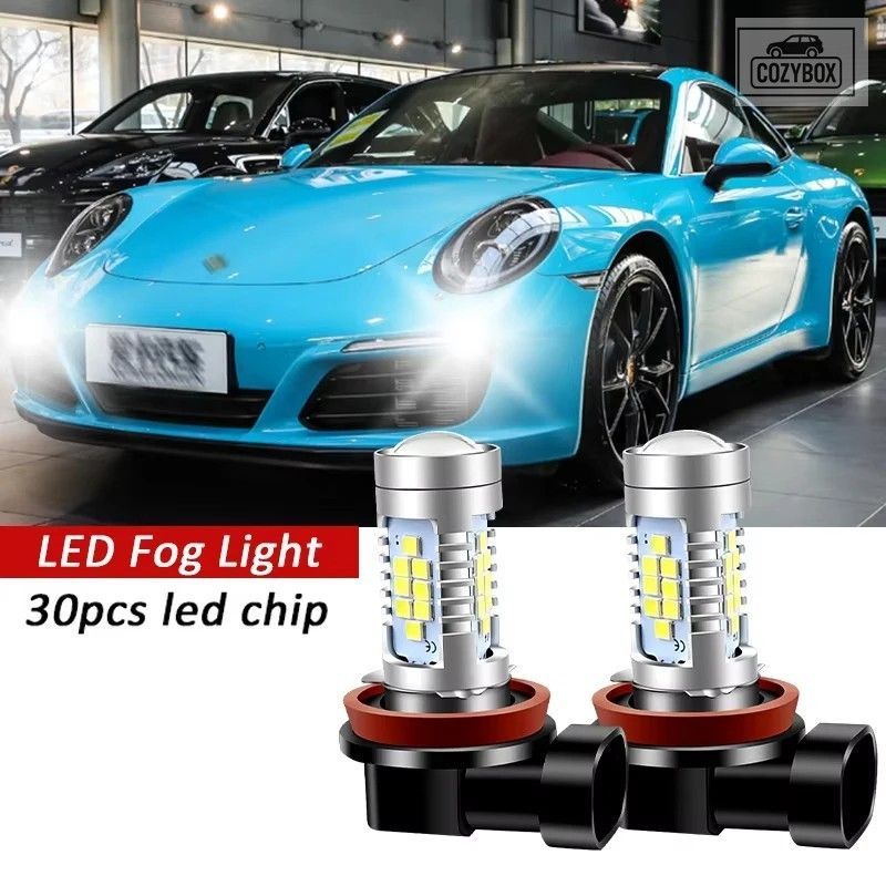2 個 LED フォグ電球 H8 ランプ Canbus DC 12V ホワイトクリスタルブルー 911 997