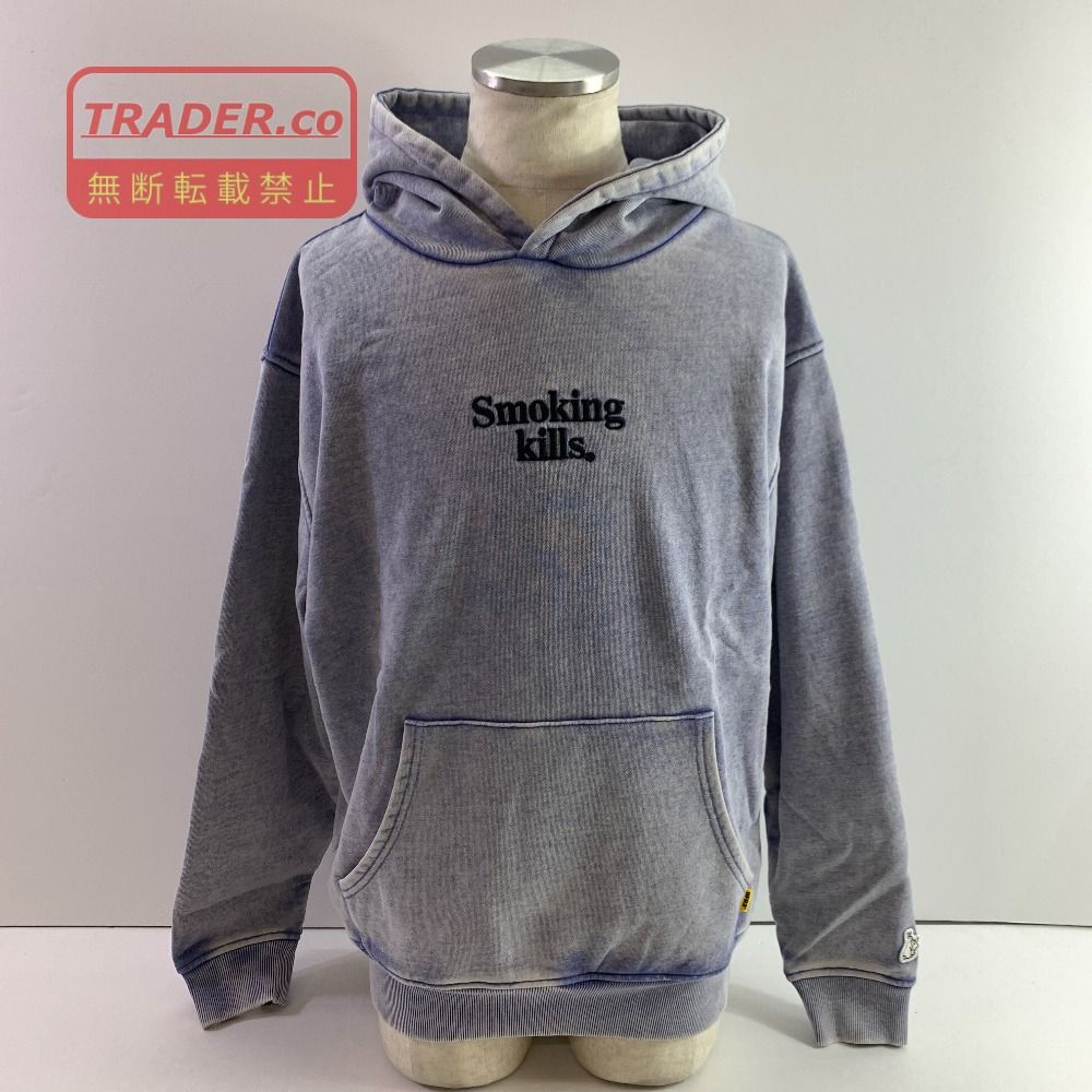 04w7267▽※【中古】】#FR2 エフアールツー モナリザ スモーキングキルズ FRC4345 smoking kills HOODIE デニム風パーカー Mサイズ【八王子店】