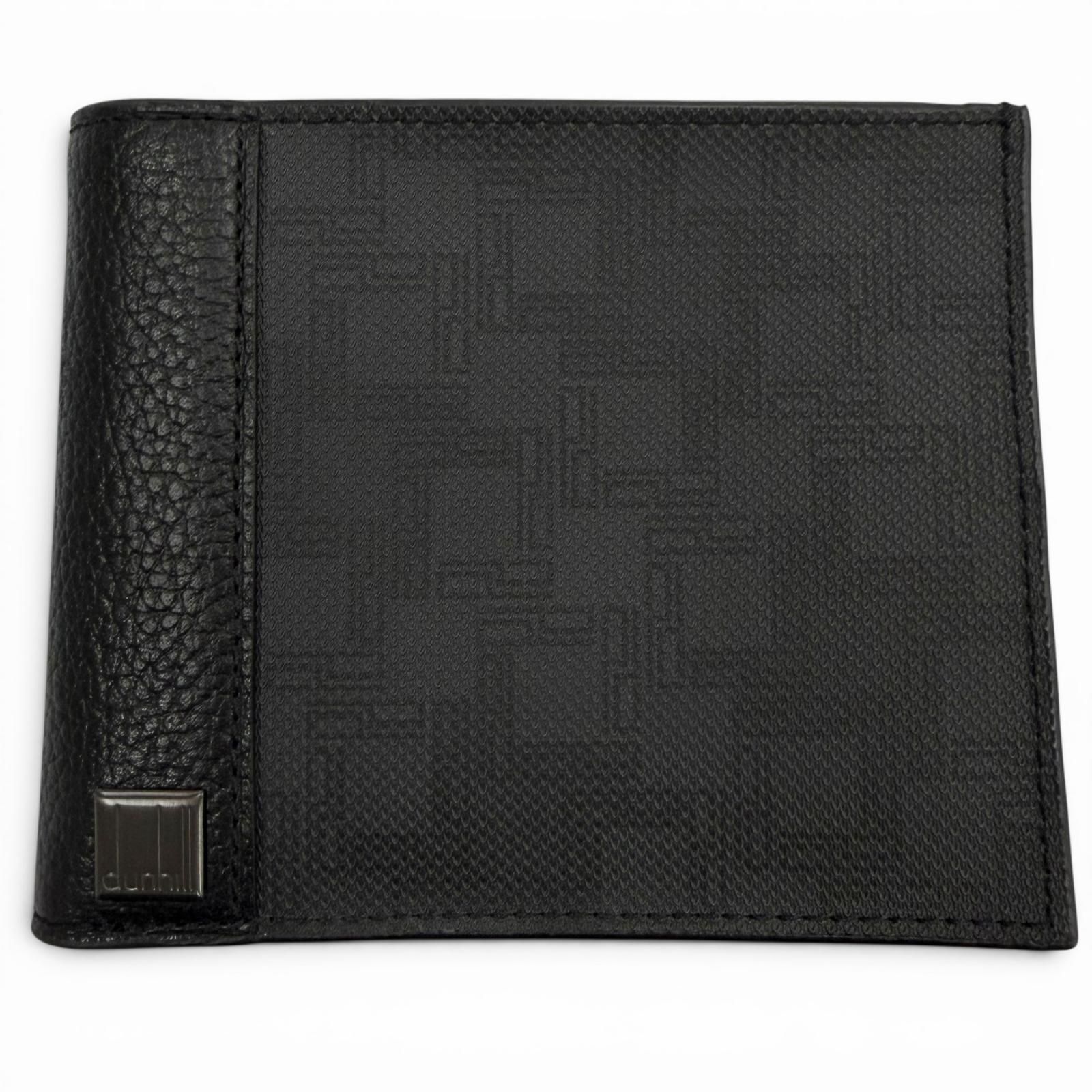 未使用品▼Dunhill ダンヒル L2F132Z D-EIGHT ディーエイト ロゴプレート レザーウォレット 二つ折り財布 ブラック メンズ 箱付き