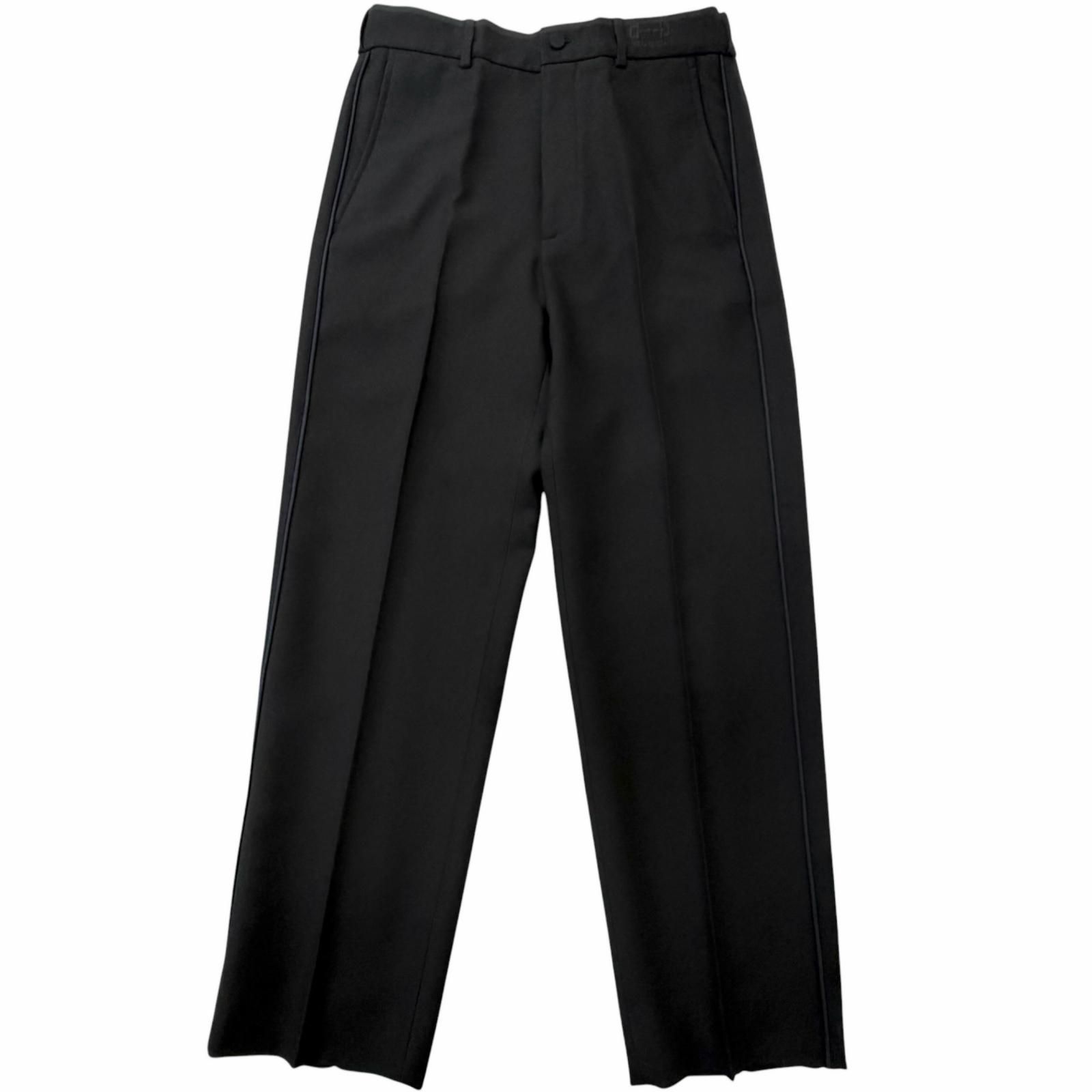 未使用品□GUCCI グッチ 23SS 727451 ロゴ刺繍 サイドライン スラックス トラウザーズパンツ ブラック 44 イタリア製 正規品 メンズ