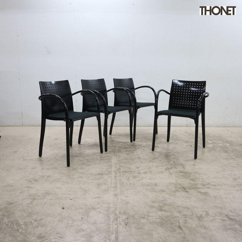 THONET TON社 トーネット 290F ダイニングチェア/アームチェア/スタッキングチェア ブラック 4脚セット 曲げ木 バウハウス 48,000円