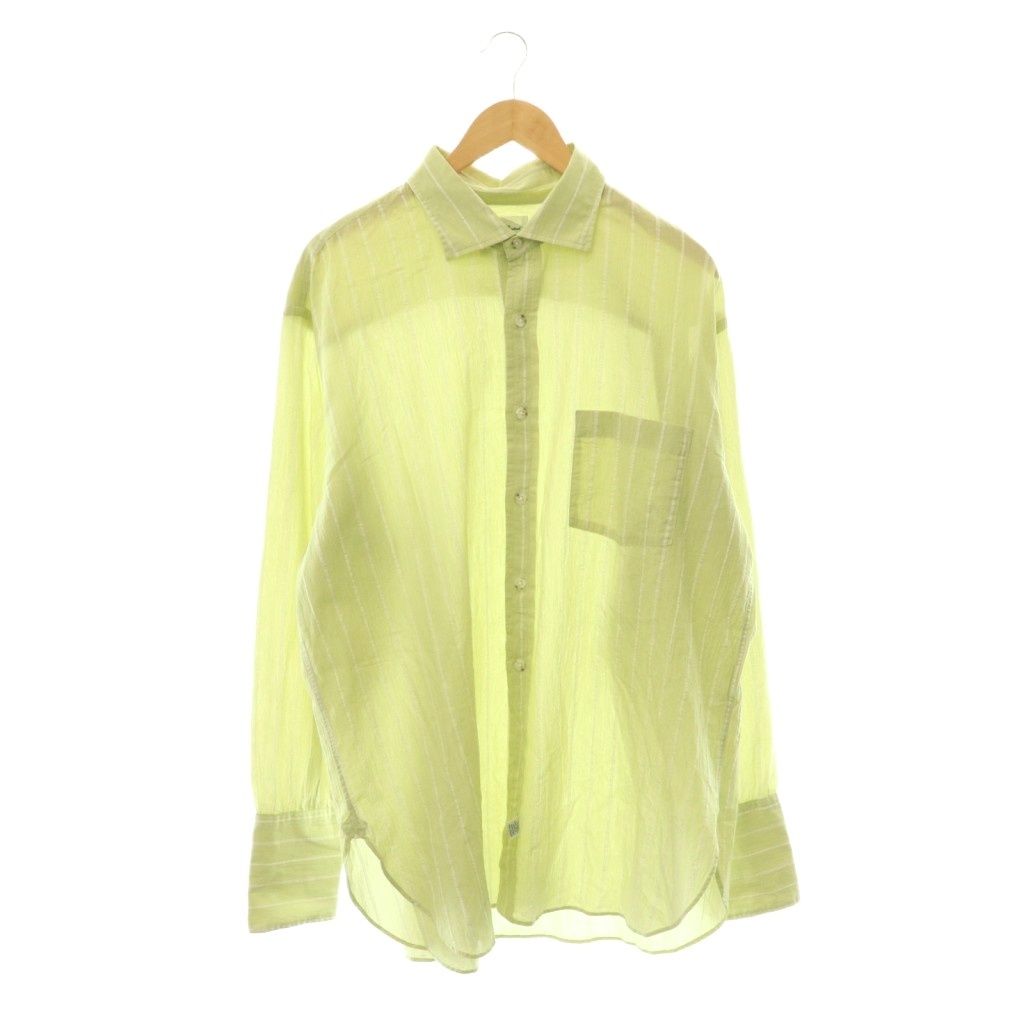 マーヴィンポンティアックシャツメイカーズ Marvine Pontiak Shirt Makers 長袖シャツ ストライプ One size スモークグリーン ホワイト /ES ■GY01