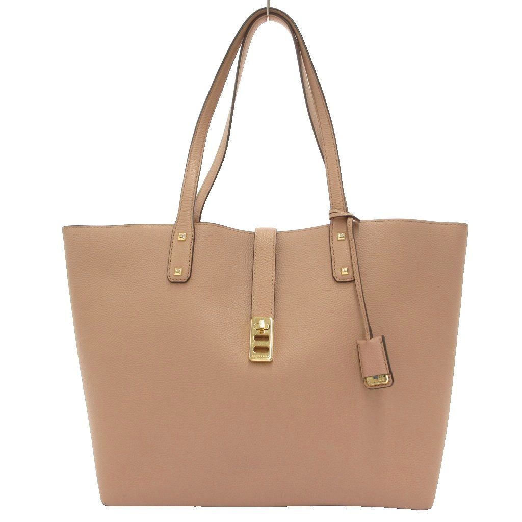 マイケルコース MICHAEL KORS ハンドバッグ トート 肩掛け 手提げ ピンクベージュ チャーム付き A4収納可能 /SD ■GY18