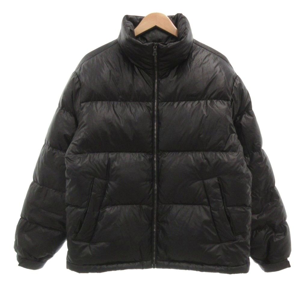 ゲス GUESS ダウンジャケット ミドル ハーフ丈 M 黒 ブラック スタンドカラー /ML ■GY18