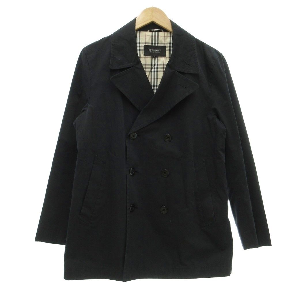 バーバリーブラックレーベル BURBERRY BLACK LABEL トレンチコート ノバチェック M 黒 ブラック ダブルボタン BMP66-205-09 /ML