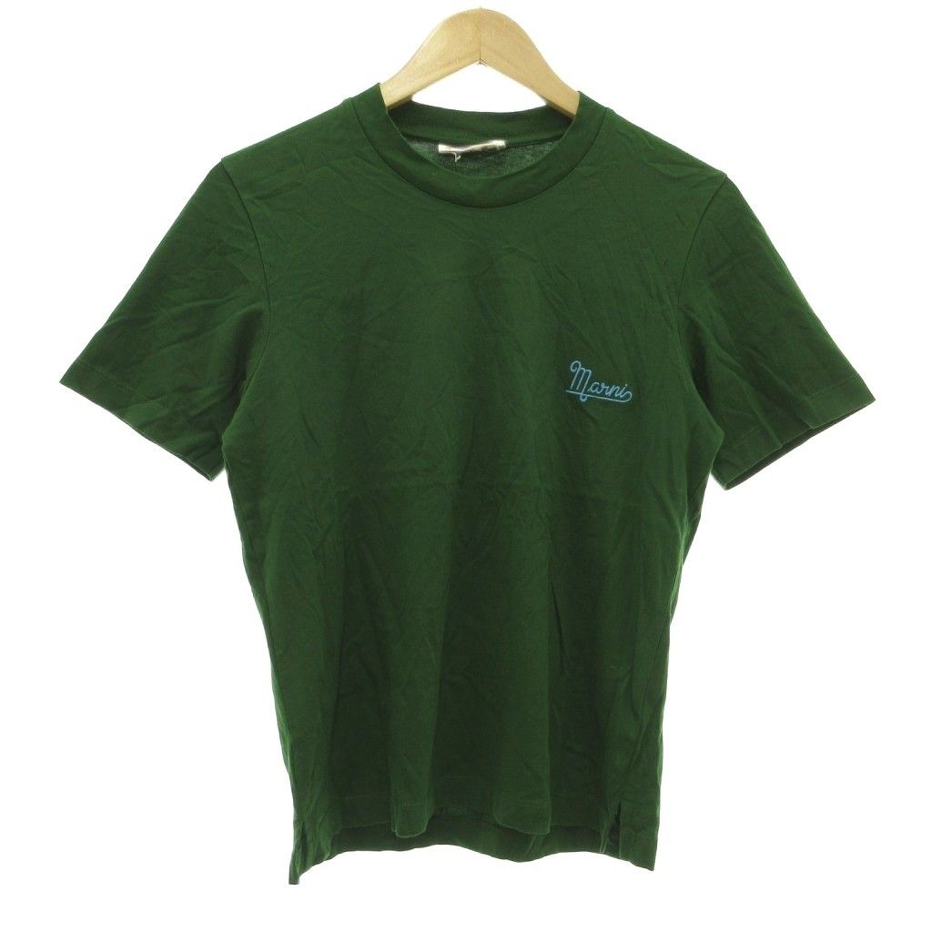 マルニ MARNI Tシャツ ミドル ハーフ丈 36 緑 グリーン ロゴ 刺繍 半袖 /ML ■GY18
