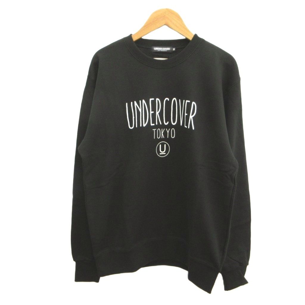 アンダーカバー UNDERCOVER スウェット トレーナー M 黒 ブラック ロゴプリント クルーネック 長袖 /NP ■GY18
