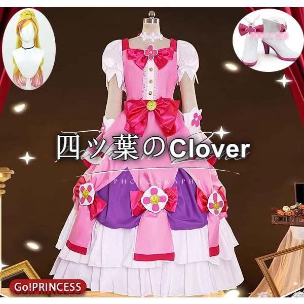 人気商品◆Go！プリンセスプリキュア！ 風 春野はるか キュアフローラCure Flora 花神天使コスプレ衣装ウィッグ 靴cosplayハロウィン演出服変装vs624