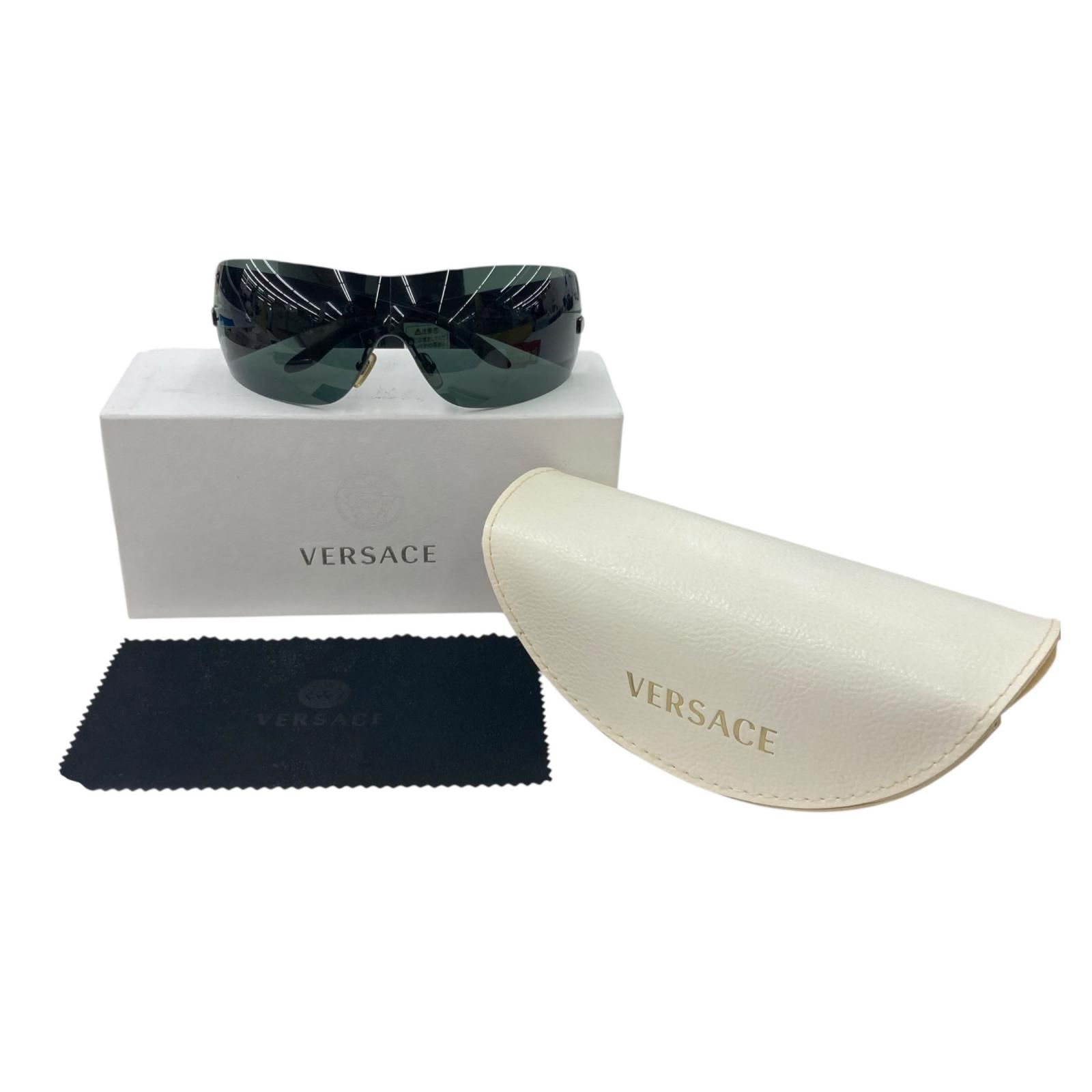 186005 現状品 VERSACE ヴェルサーチ サングラス ブラック シールド型
