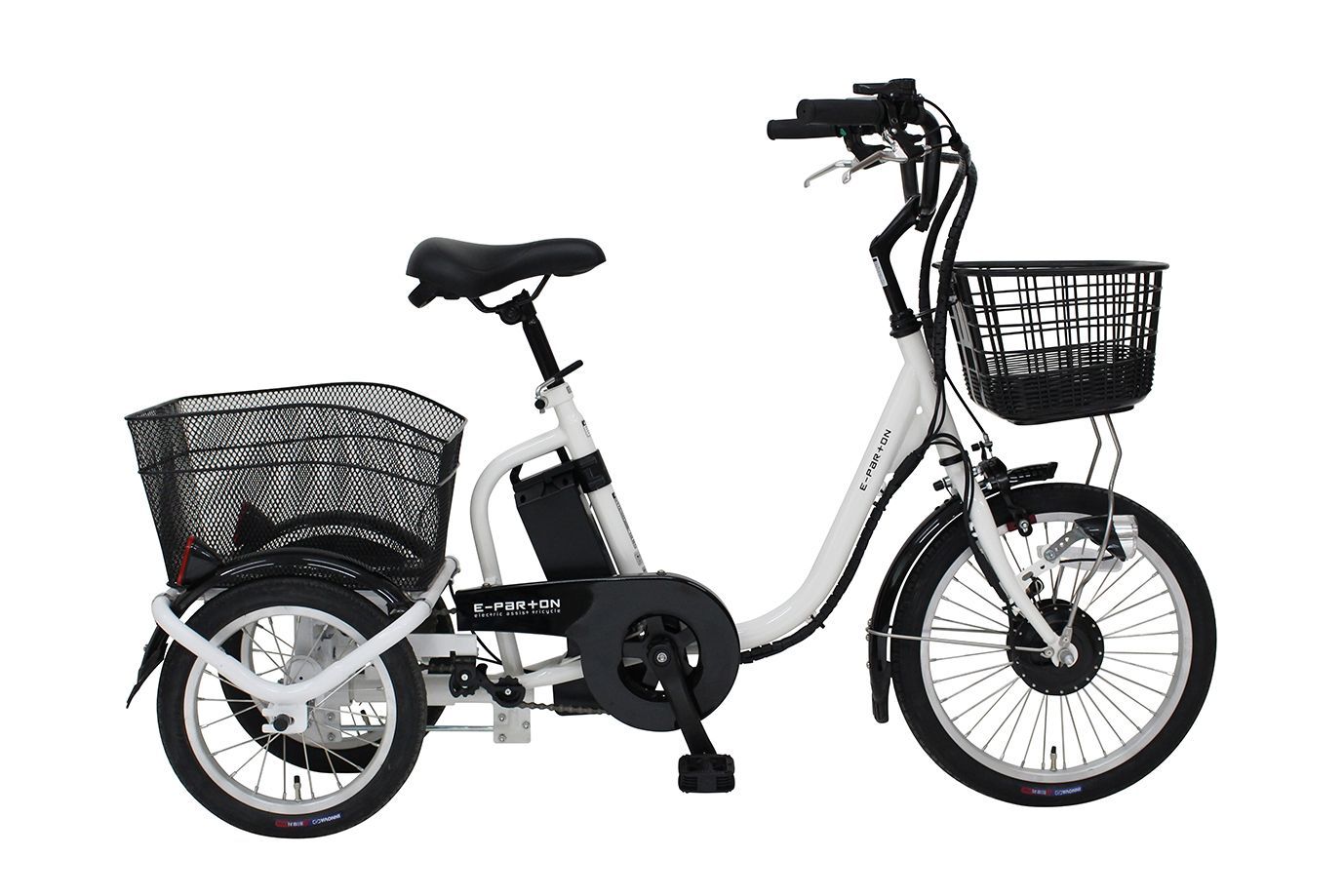 新品 ミムゴ E-Parton イーパートン 18インチ BEPN18 ホワイト 電動アシスト 三輪自転車 ロータイプ シニア 自転車 電動三輪自転車 高齢者 主婦 買い物 快適 スイング機能 前後カゴ 【メーカー直送】