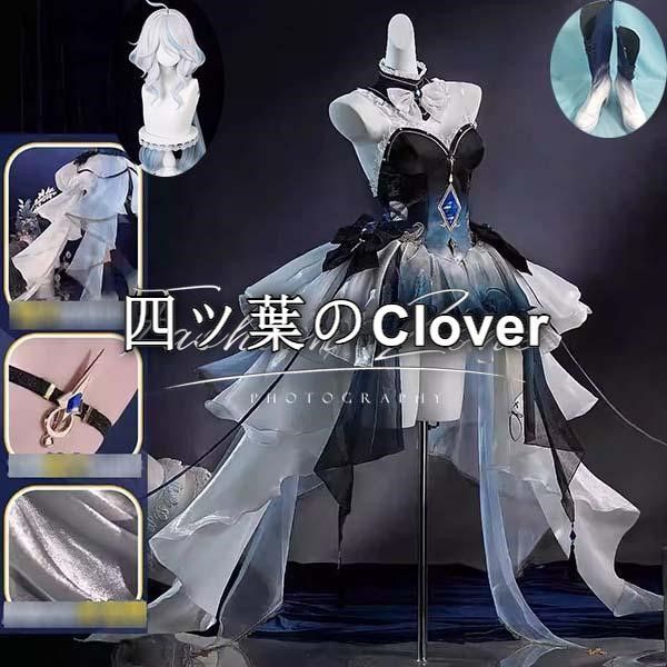 【 人気商品◆原神 げんしん genshin 風 水神 フォカロルス 深海来紙コスプレ衣装ウィッグ 靴 cosplayハロウィン演出服変装vs624