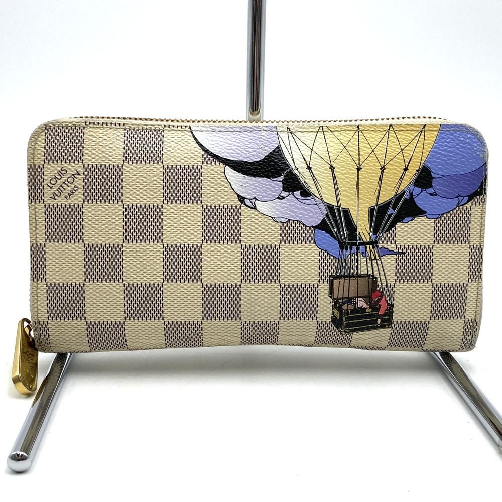 LOUIS VUITTON ルイ・ヴィトン イリュストレ ジッピーウォレット 気球プリント 2011年限定モデル N63006 長財布 ダミエアズールキャンバス ホワイト レディース