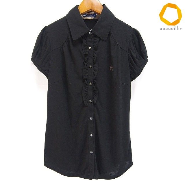 #s バーバリーブルーレーベル BURBERRYBLUELABEL シャツ・ブラウス 38 黒 カットソー 半袖 フリル レディース [1002898] k01