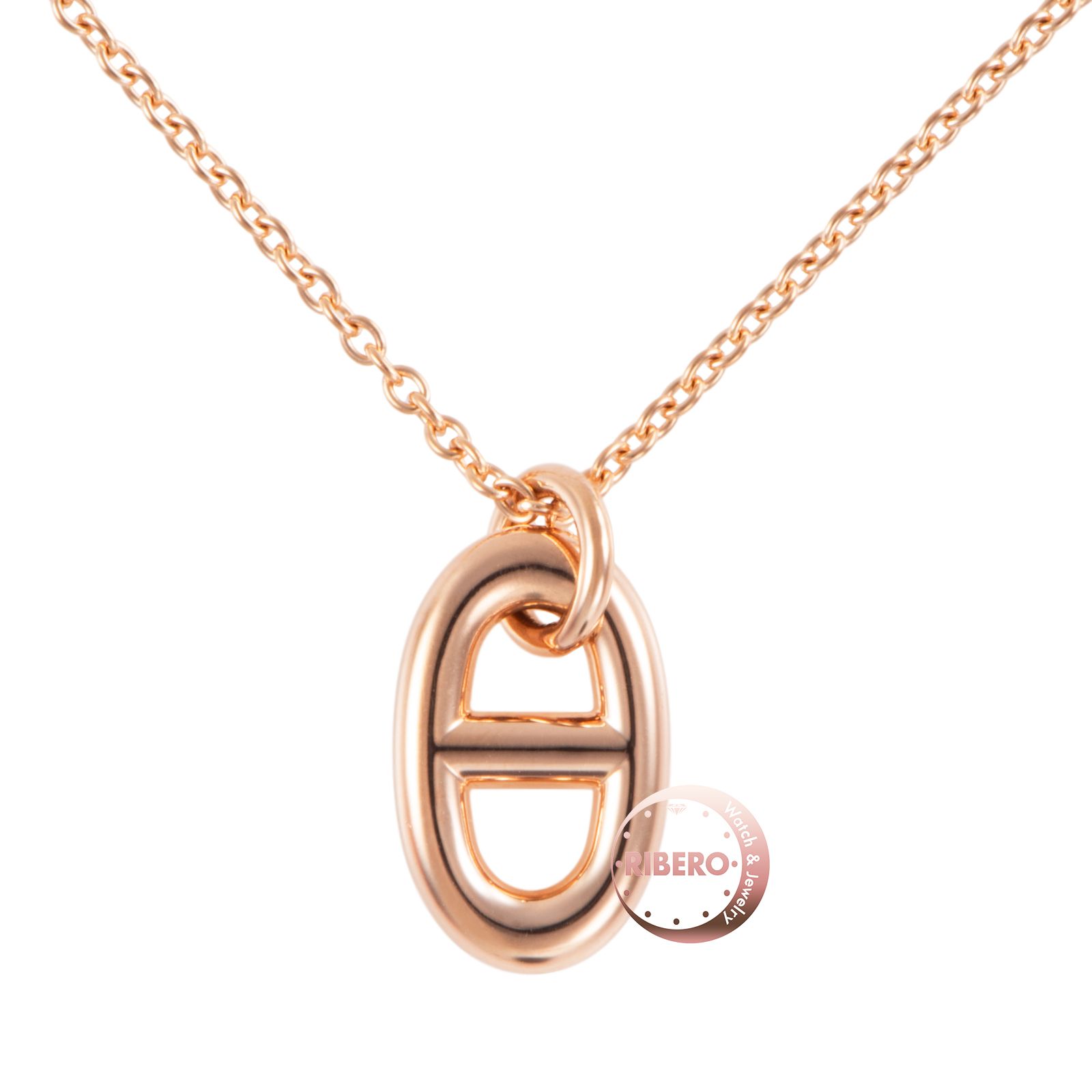 HERMES エルメス ファランドール PM ネックレス シェーヌダンクル ペンダント K18PG ピンク ゴールド【中古】