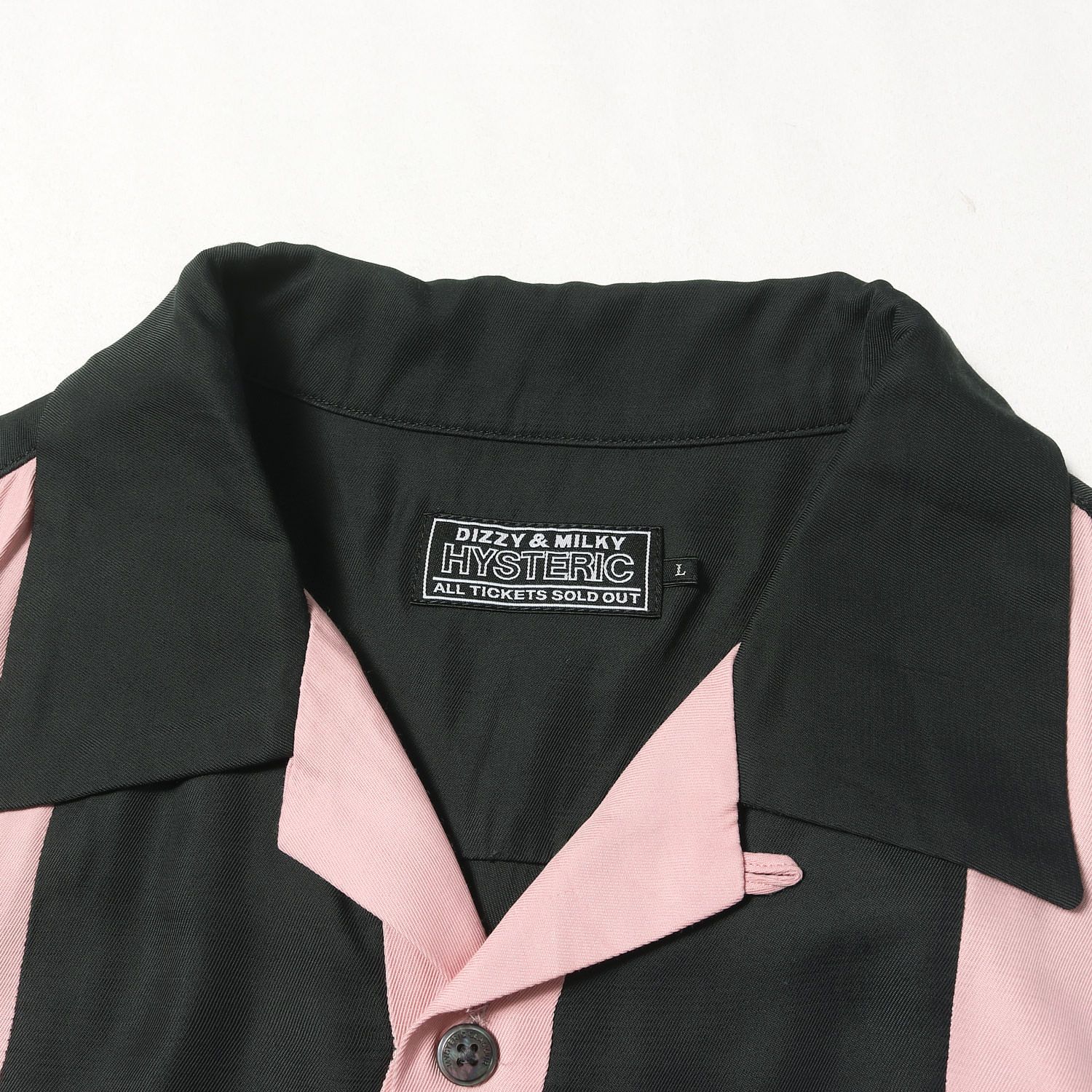 HYSTERIC GLAMOUR ヒステリックグラマー シャツ ブラック ペールピンク