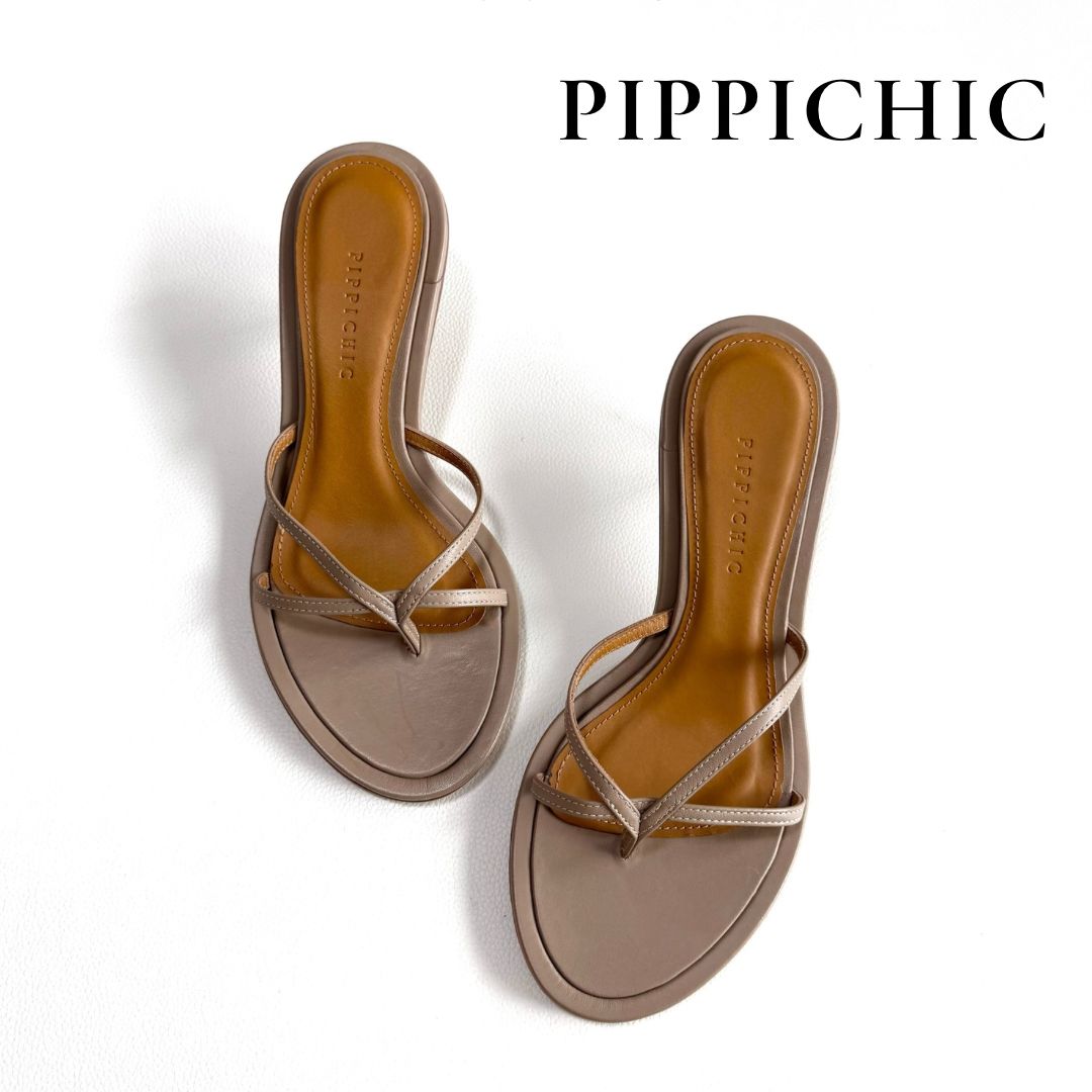 PIPPICHIC ピッピシック NUDE ミュールサンダル トングサンダル ヒールサンダル ベージュ系 レディース A057