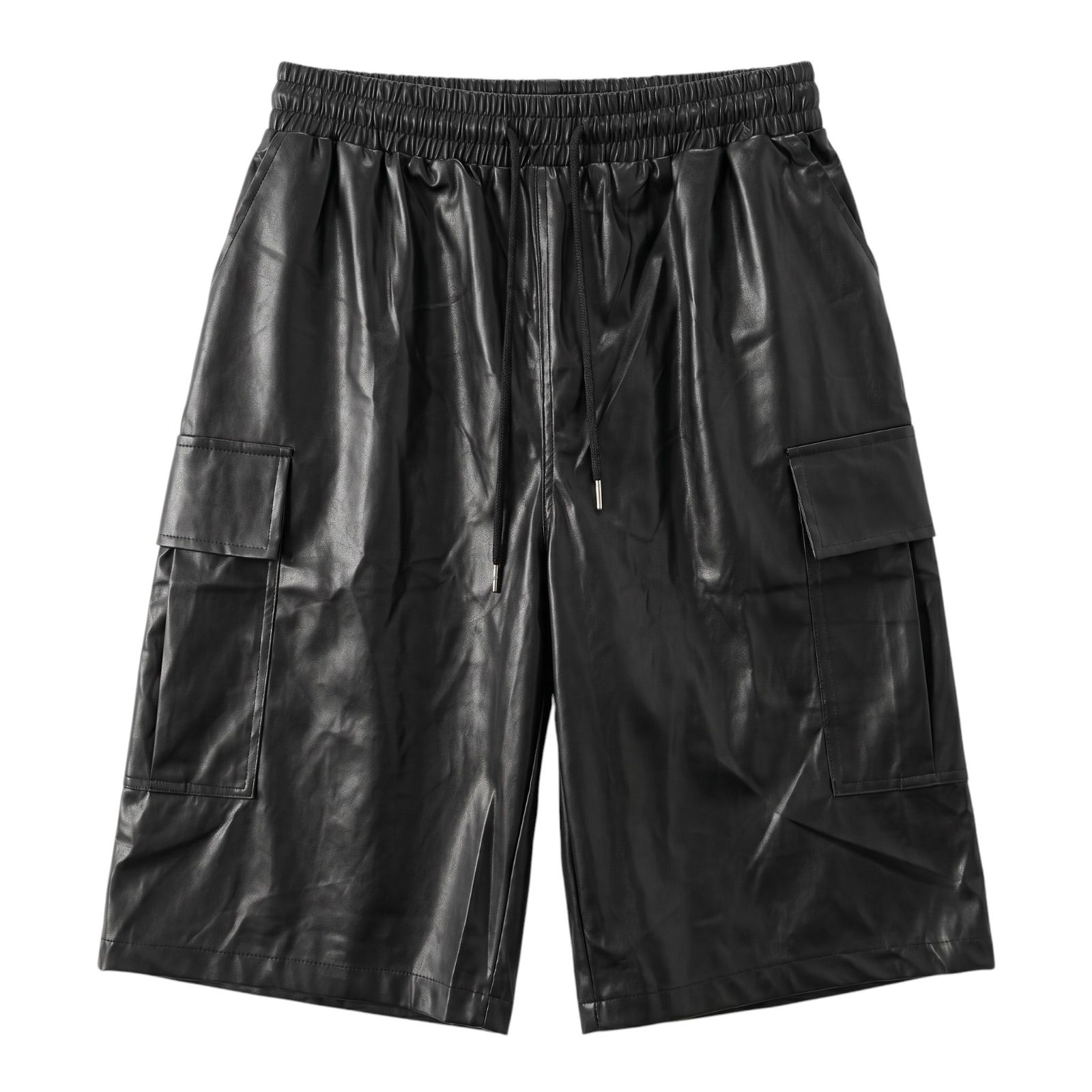 P.O.S ECO LEATHER CARGO SHORT PANTS