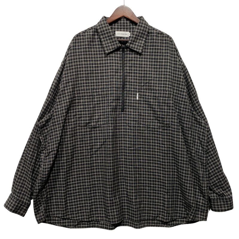 【中古品】COOTIE PRODUCTIONS クーティープロダクションズ AMUNDSEN CHECK OVERSIZED HALF ZIP L/S SHIRTS チェック オーバーサイズ ハーフジップ 長袖シャツ【142-260624-as-07-izu】