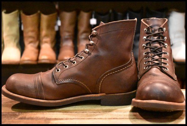 【8.5D 良品 25年】レッドウィング 8111 アイアンレンジ 茶 アンバー ハーネス キャップトゥ ブラウン ブーツ redwing HOPESMORE 【GF281】