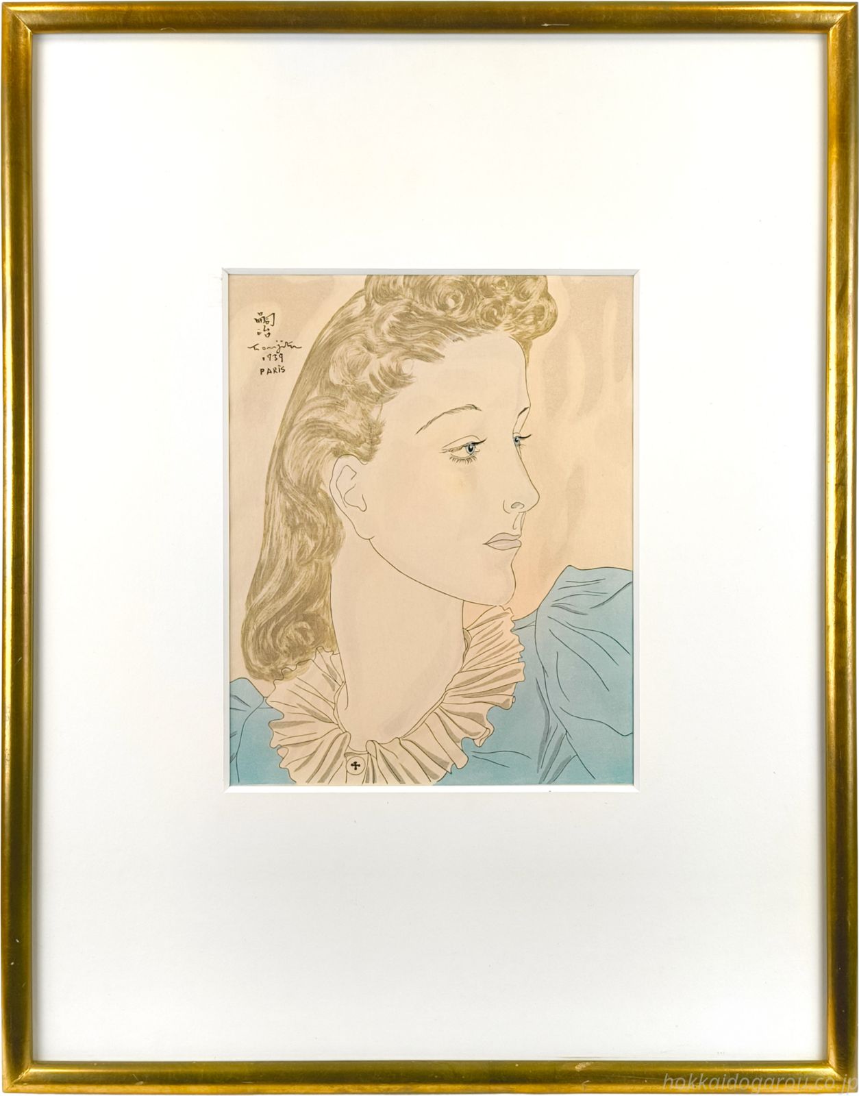 藤田嗣治 「パリの女」 木版画 絵画
