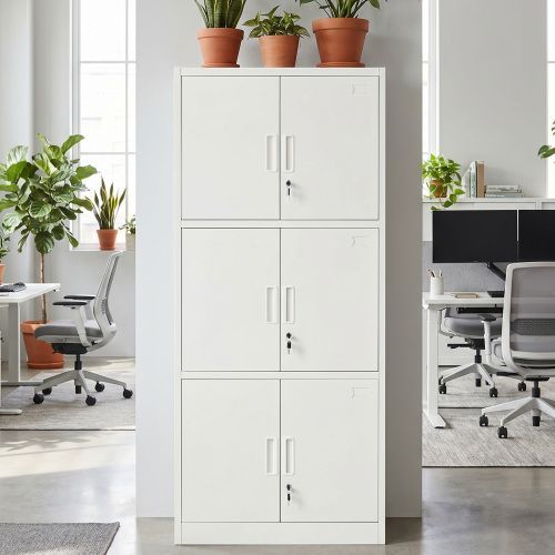 スチール書庫 両開き 3スペース収納 高さ180cm 可動棚 A4サイズ対応
