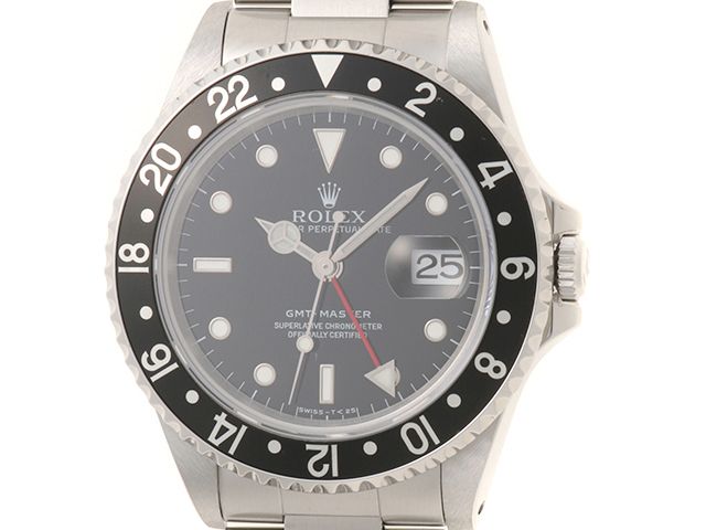 ROLEX ロレックス GMTマスターⅠ 16700 腕時計 ステンレススチール ブラック文字盤 自動巻き メンズ【中古】472