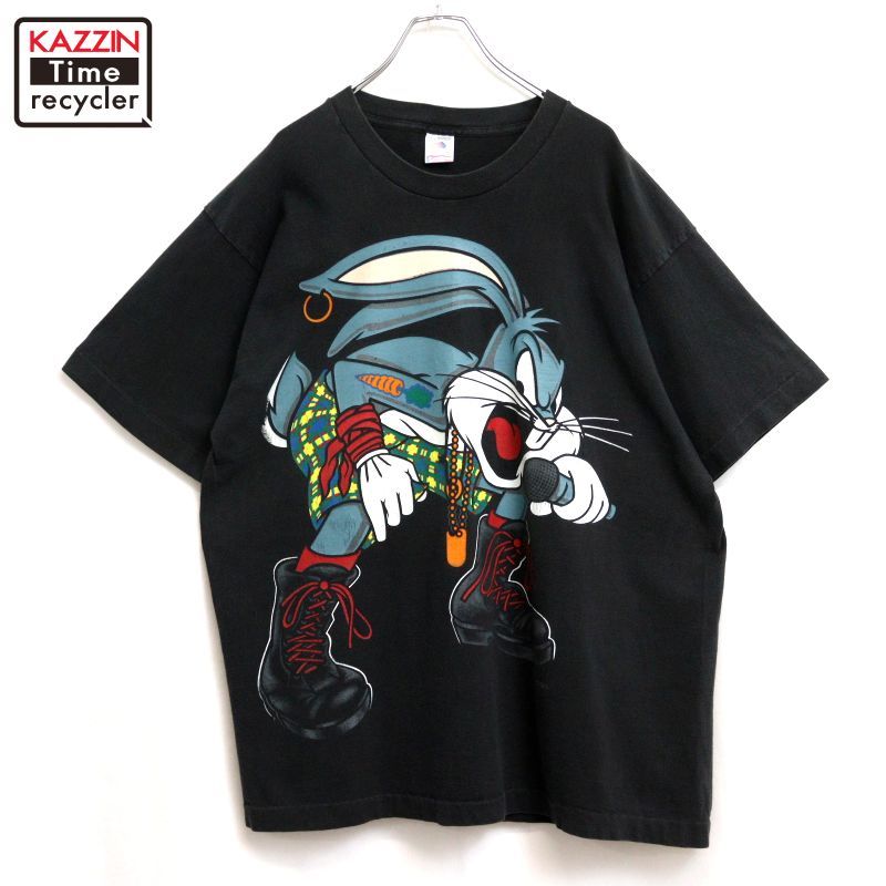 90s USA製 vintage バッグス・バニー Bugs Bunny Fruit of the Loom 半袖Ｔシャツ メンズ 表記XLサイズ