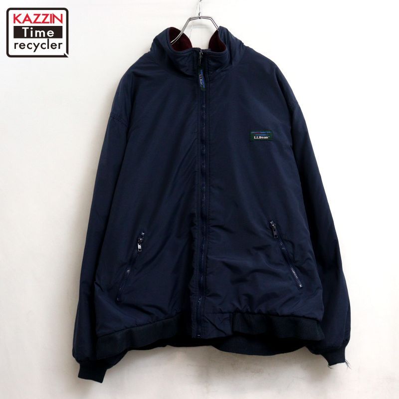 90s USA製 vintage L.L.Bean ウォームアップジャケット 裏地フリース 