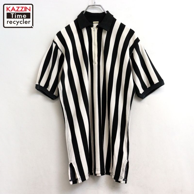60s vintage ハーフジップ レフェリー 半袖シャツ メンズ 表記Mサイズ