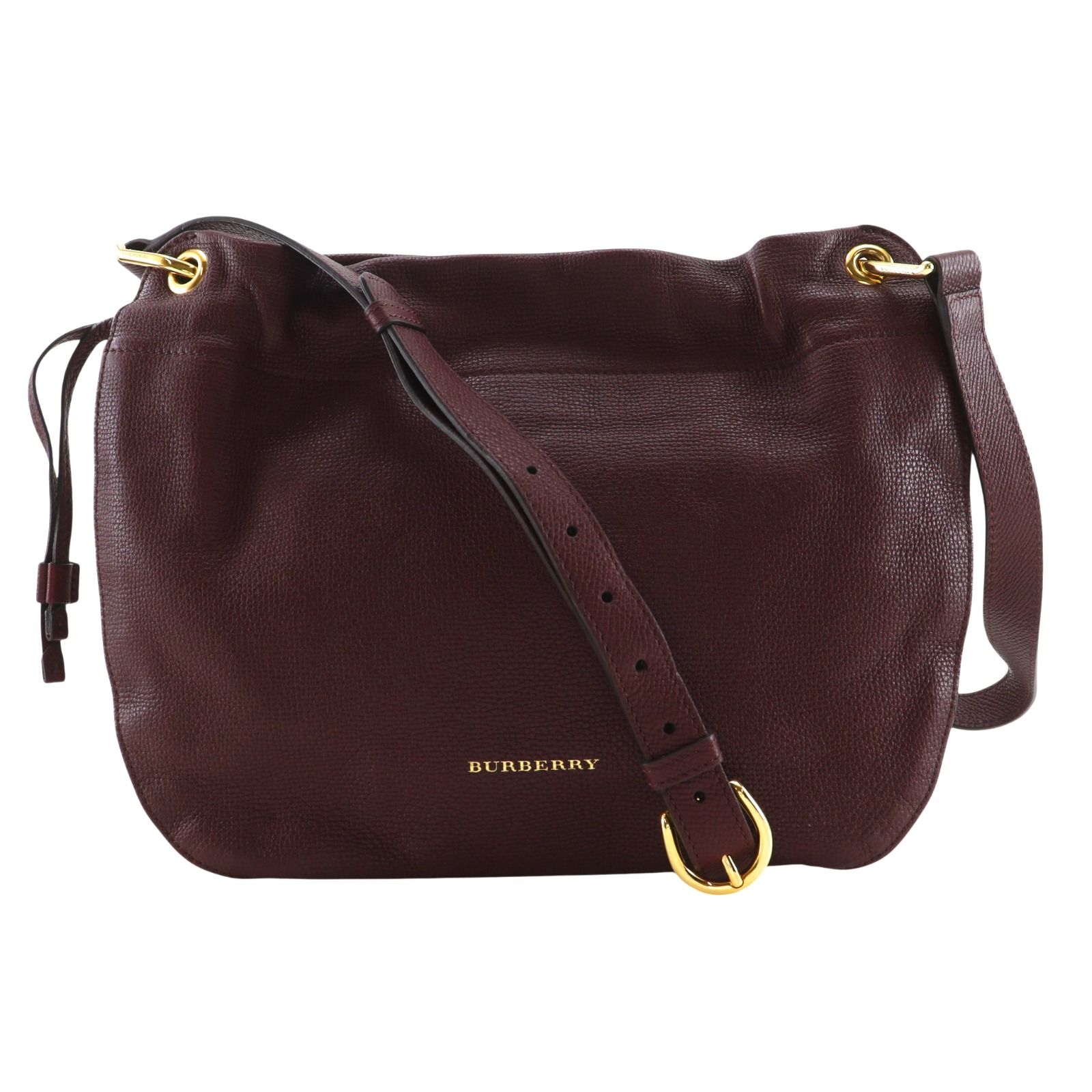 【BURBERRY】バーバリー ロゴ ノバチェック カーフ ボルドー レディース ショルダーバッグ