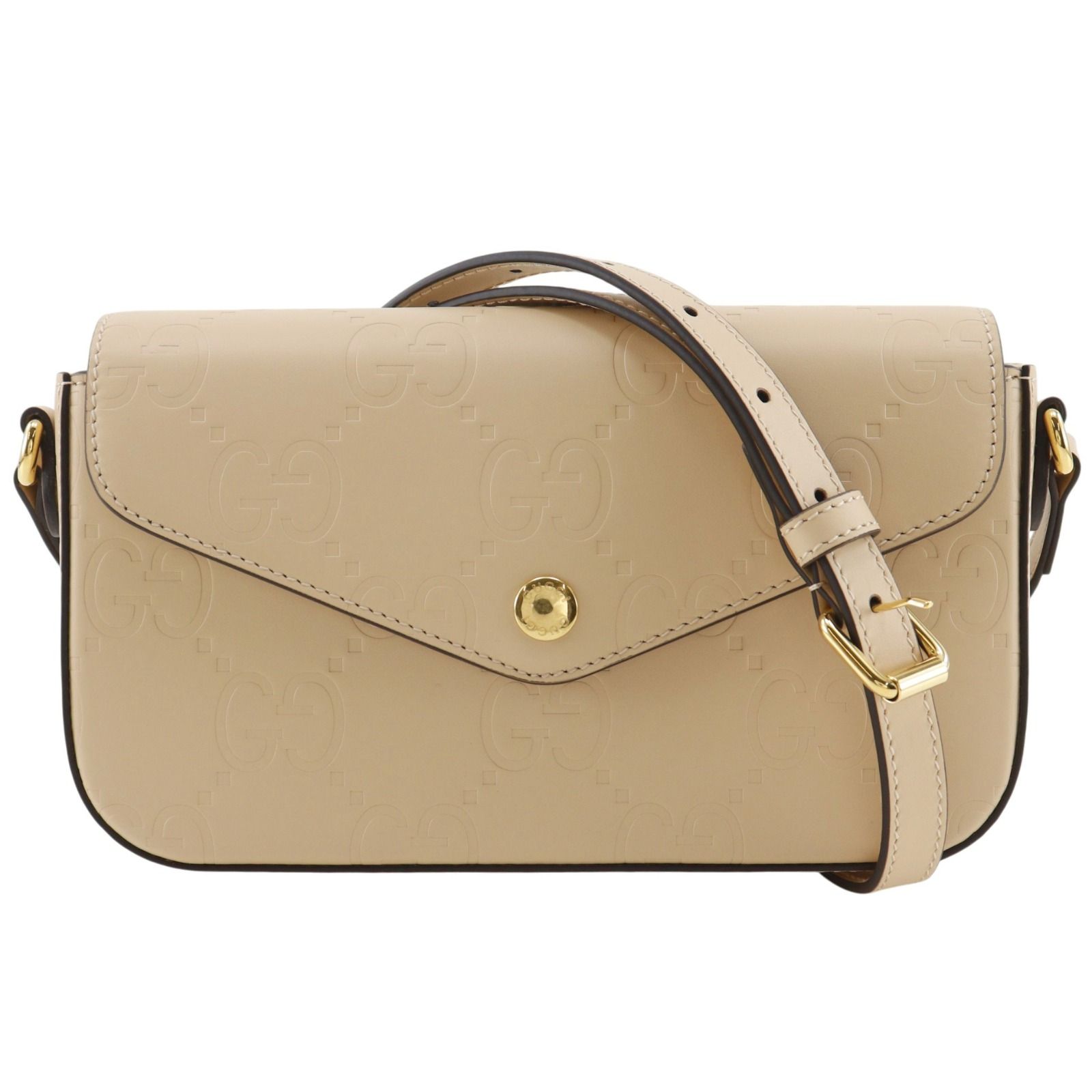 【GUCCI】グッチ GGスーパーミニ 772794 シマレザー ベージュ レディース ショルダーバッグ