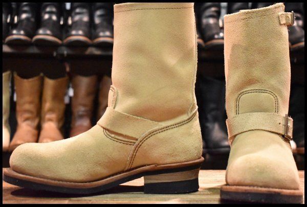 【7D 美品 12年】レッドウィング 8268 スエード エンジニア ホーソーンアビレーンラフアウト スチールトゥ ブーツ redwing HOPESMORE 【GF286】