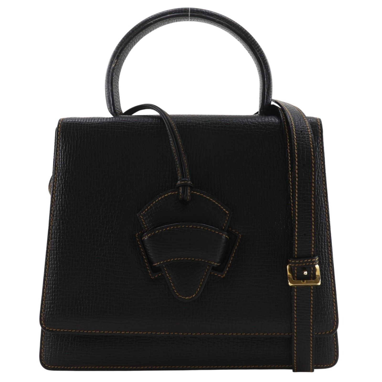 LOEWE】ロエベ バルセロナ 2WAYショルダー 型押しレザー 黒 レディース