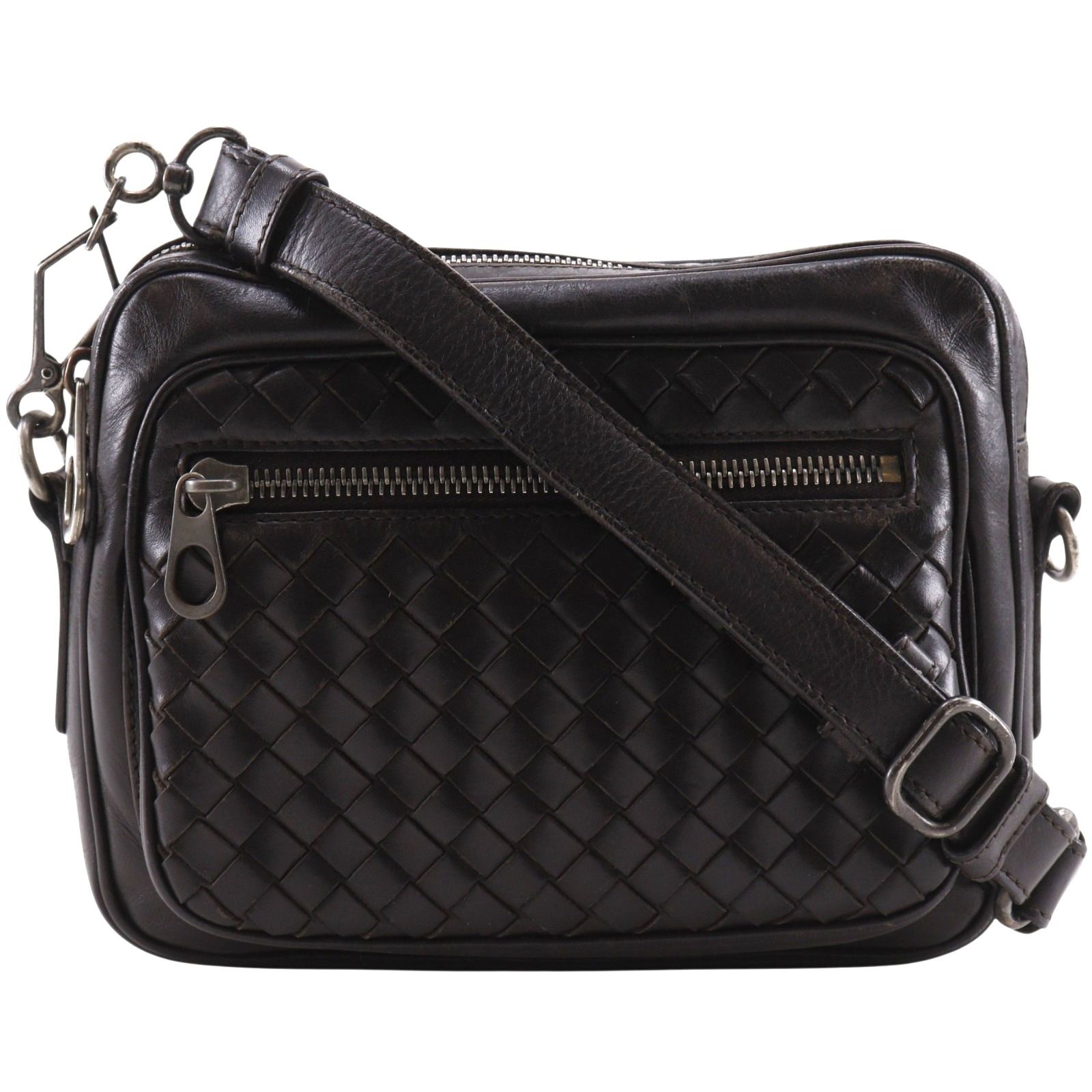 【BOTTEGAVENETA】ボッテガヴェネタ イントレチャート 2WAY カーフ 茶 メンズ ショルダーバッグ