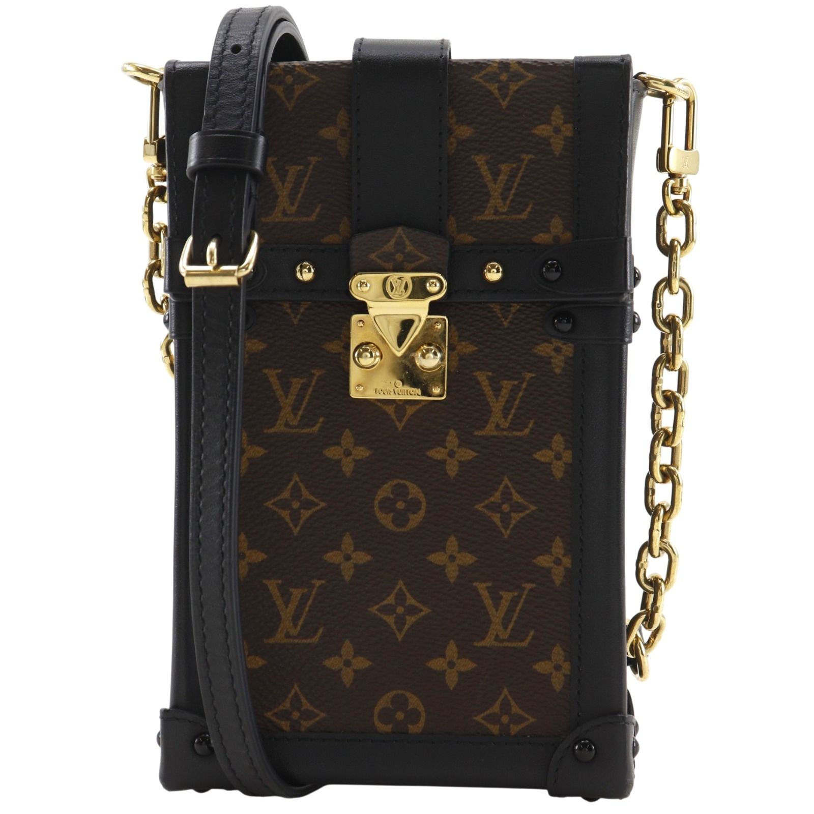 【LOUIS VUITTON】ルイ・ヴィトン ポシェット・トランク・ヴェルティカル M63913 モノグラムキャンバス 茶 GI1149 レディース ショルダーバッグ