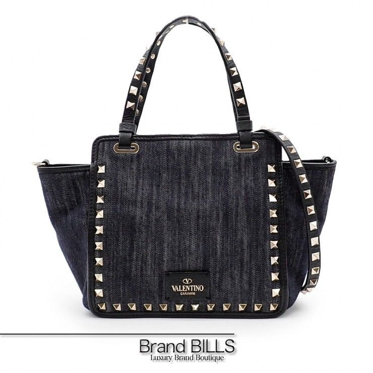 美品 VALENTINO ヴァレンチノ ロックスタッズ ミニトートバッグ 2way