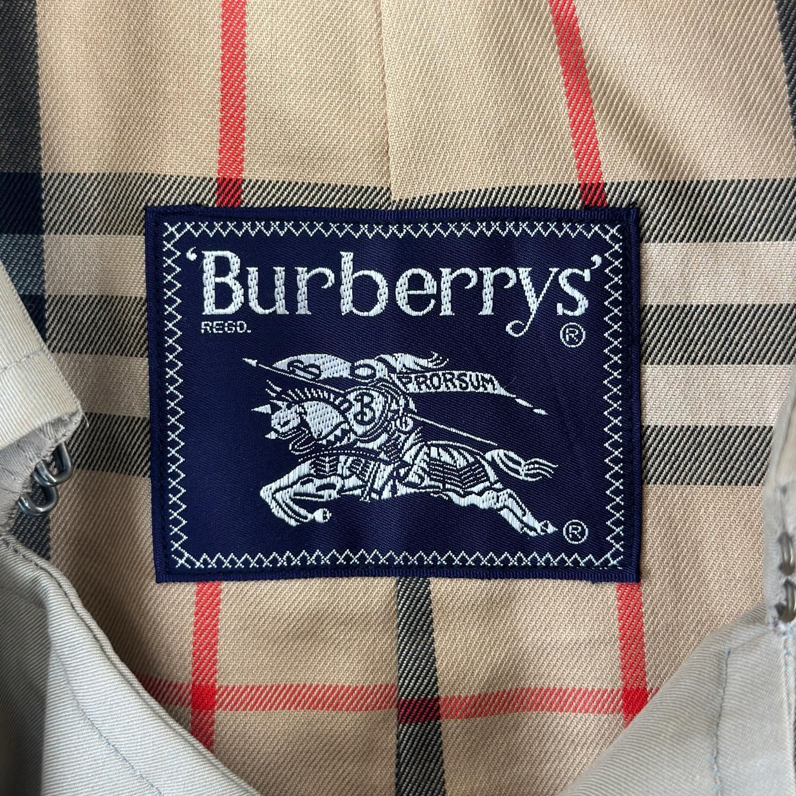 美品 Burberrys バーバリーズ 無地 秋冬 AW トレンチコート コットン