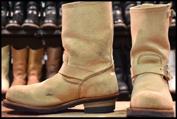【8.5D 良品 11年】レッドウィング 8268 スエード エンジニア ホーソーンアビレーンラフアウト ベージュ ブーツ redwing HOPESMORE【GF288】