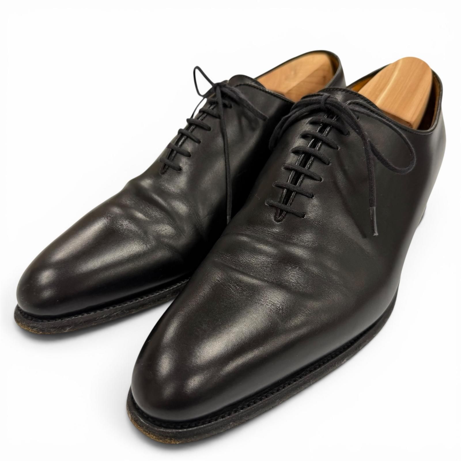 美品▼J.M WESTON ジェイエムウエストン 402 フローラライン J0ラスト プレーントゥ レースアップ レザーシューズ ブラック 5.5 メンズ