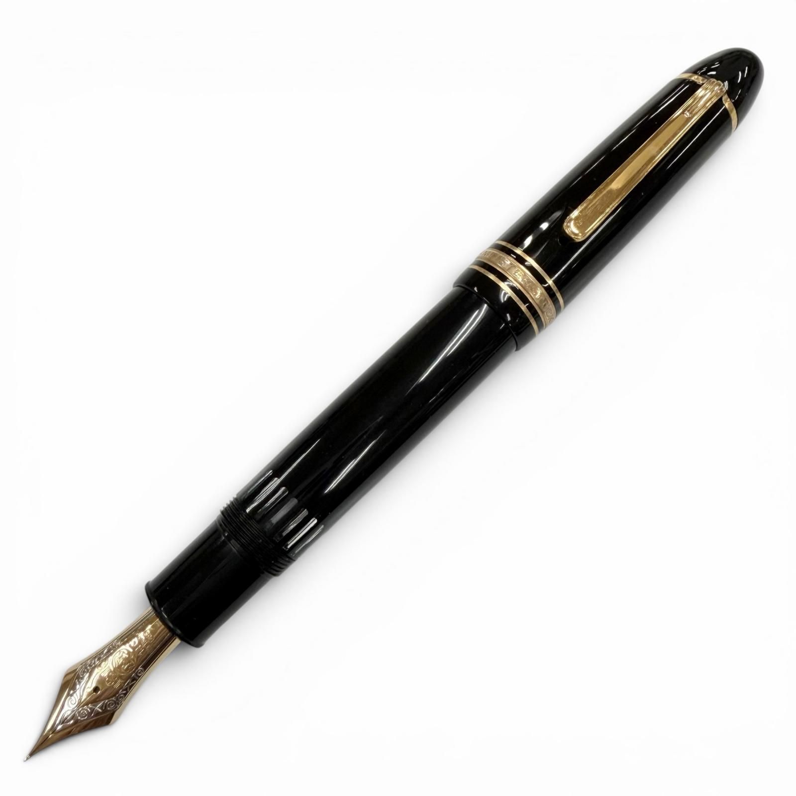美品▼MONTBLANC モンブラン マイスターシュテュック 149 ペン先14K EFニブ ホワイトスター 万年筆 ブラック ゴールド ドイツ製 メンズ