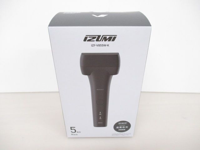 【送料無料】☆新品未開封☆ IZUMII 往復式シェーバーIZF-V855W-K ブラック ５枚刃 充電式 　［754-351-2500_0719］