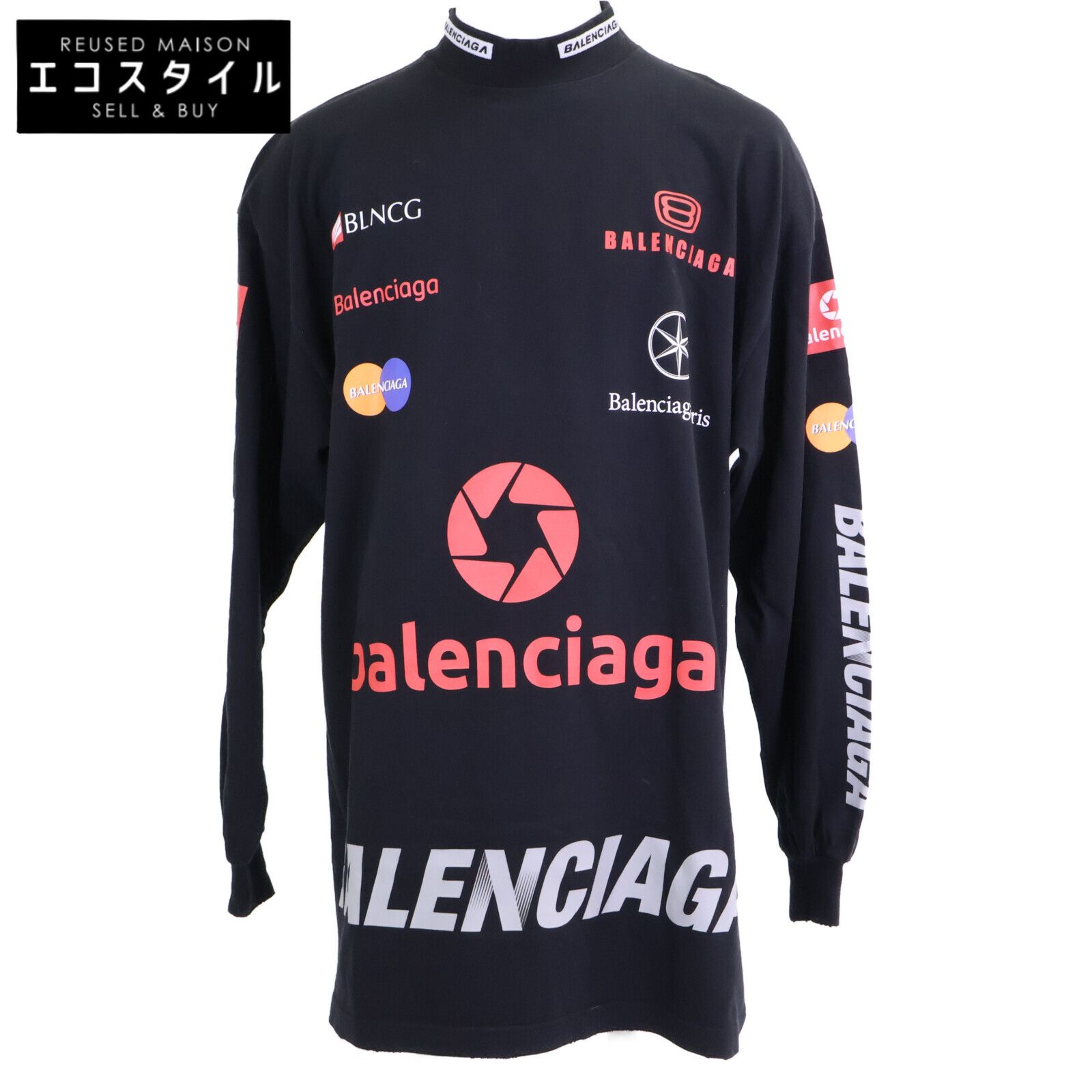 BALENCIAGA　バレンシアガ　【新品同様/国内正規/23年製】767879 TPVE9 TOP LEAGUE L/S T-Shirt ダメージ加工 オーバーサイズ 長袖Tシャツ　L