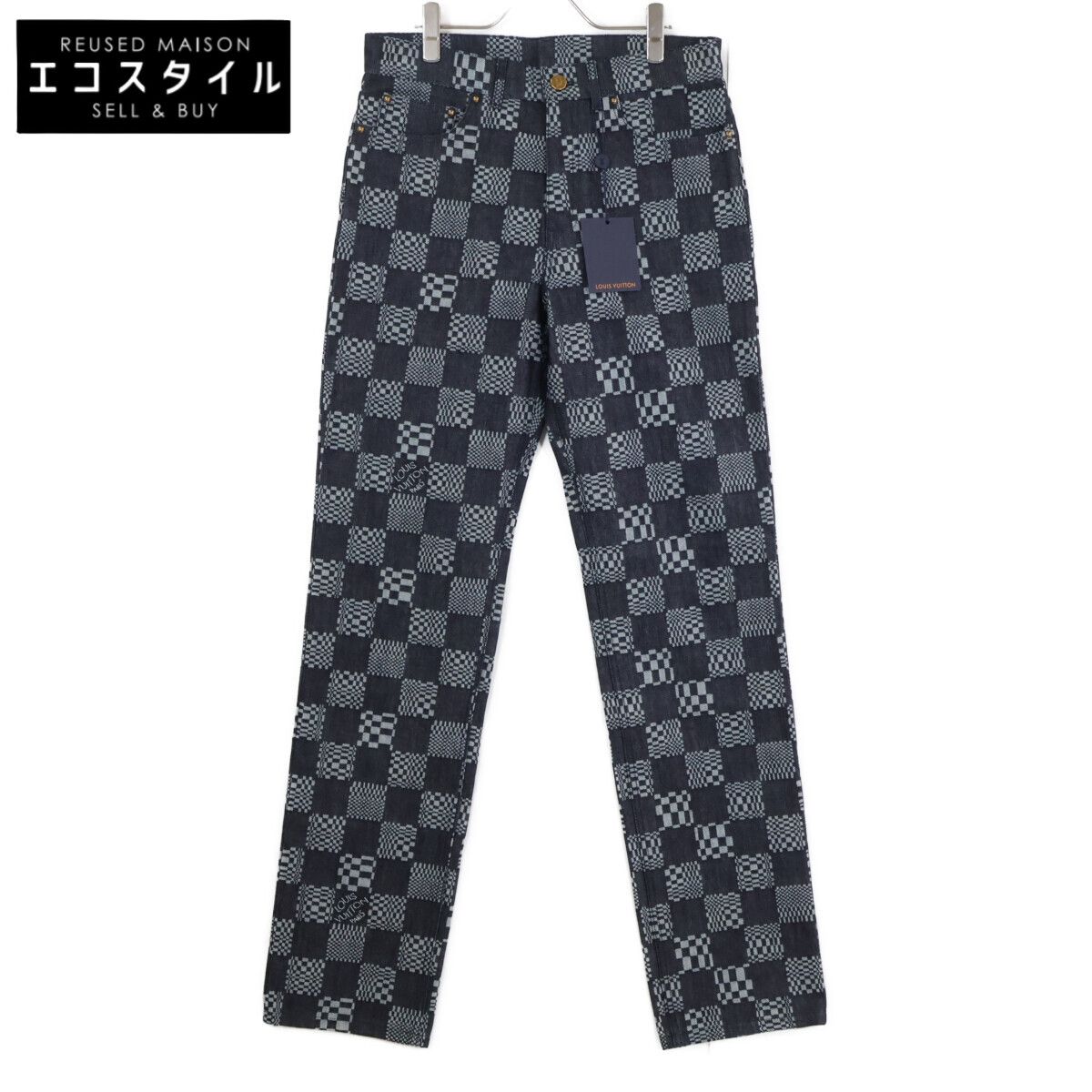 LOUIS VUITTON　ルイヴィトン　【新品同様/国内正規】RM212Q EW2 HLD50W ディストーテッドダミエ ジップフライ デニムパンツ　31