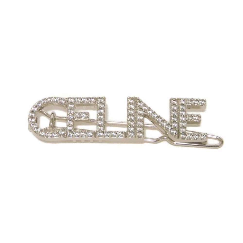 CELINE セリーヌ クリスタル モノクローム ヘアクリップ ライン