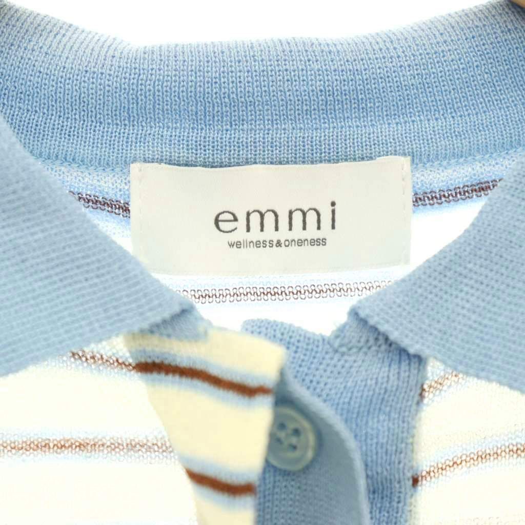 エミ emmi シアーボーダーポロニット カットソー プルオーバー F