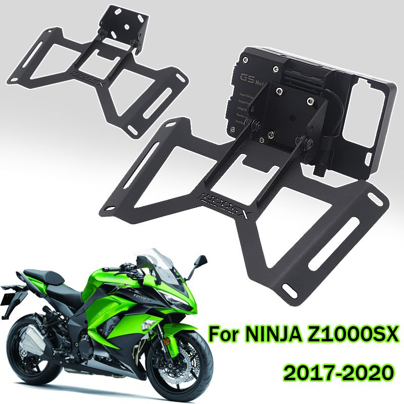 カワサキ NINJA1000SX Z1000SX 2017〜2020対応 GPSナビブラケット スマホホルダー USB充電器